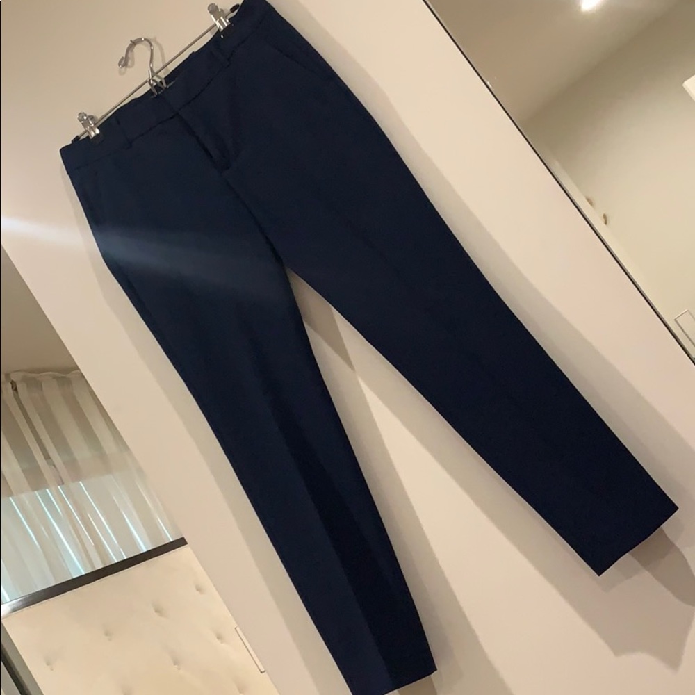 Zara - Navy blue solid ankle pants